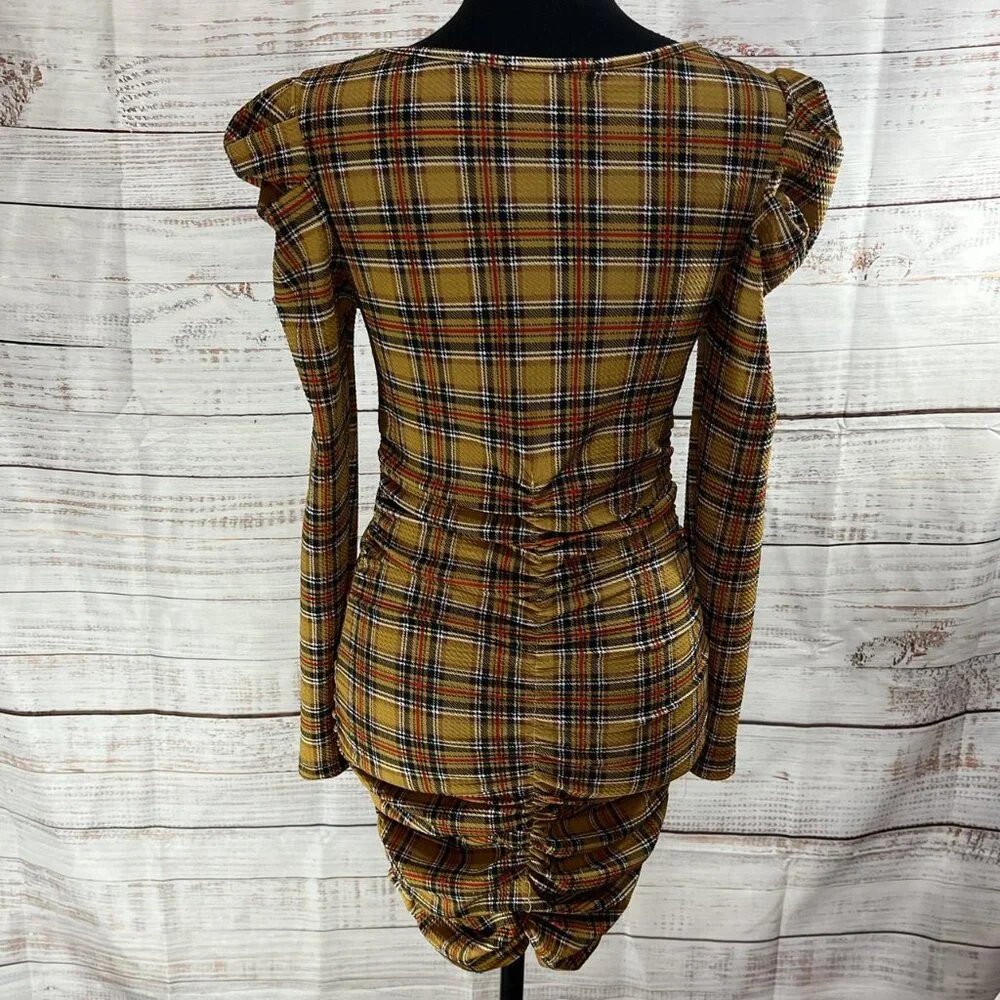 Plaid Bodycon Dress | "Absolutely Love it" | Small | Stretchy - Picture 3 of 6